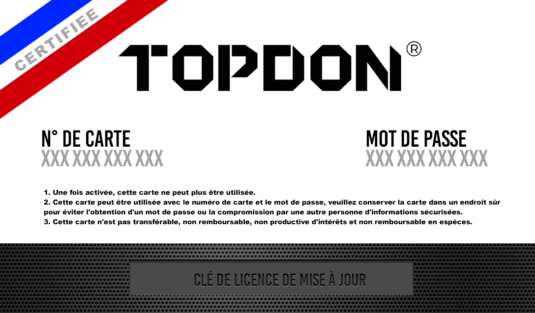 Licence de mise à jour TOPDON