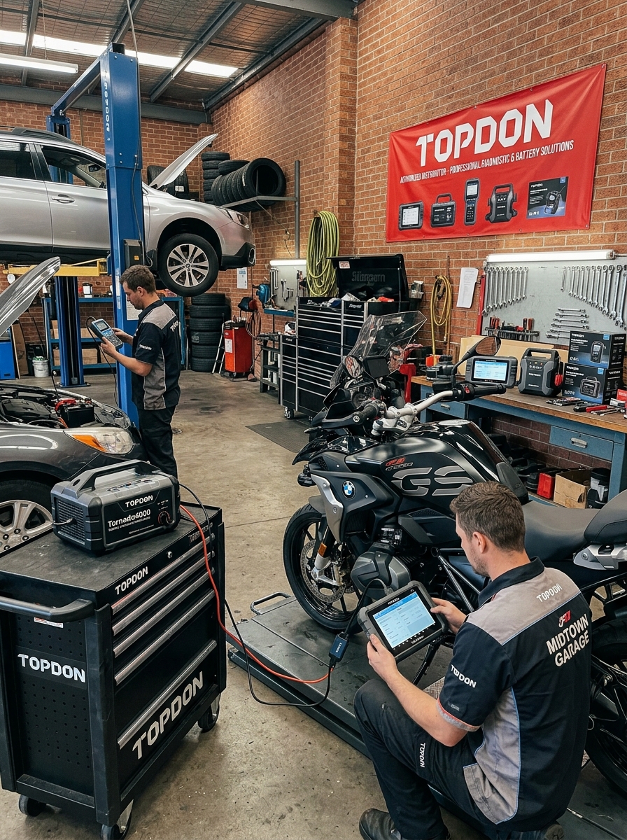 Atelier mécanique garagiste automobile et motos TOPDON